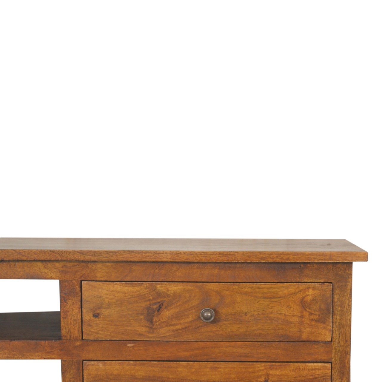Szafka RTV z litego drewna mango – kasztanowa, 90 cm — model IN1541 - obrazek 4