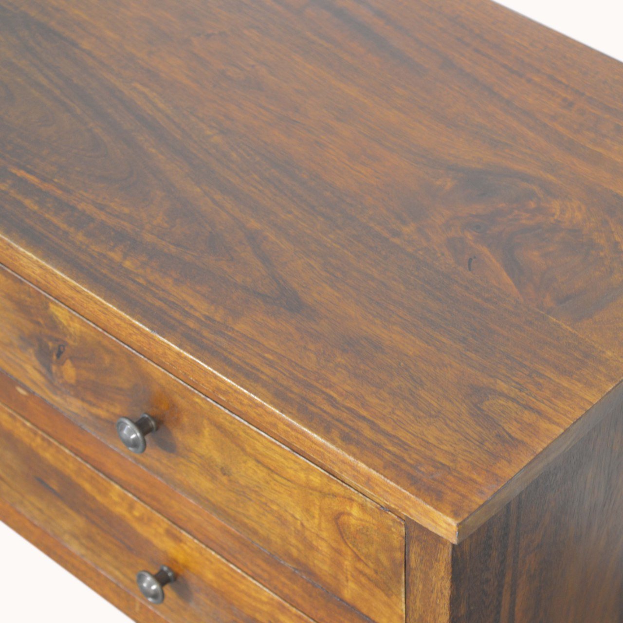 Szafka RTV z litego drewna mango – kasztanowa, 90 cm — model IN1541 - obrazek 5