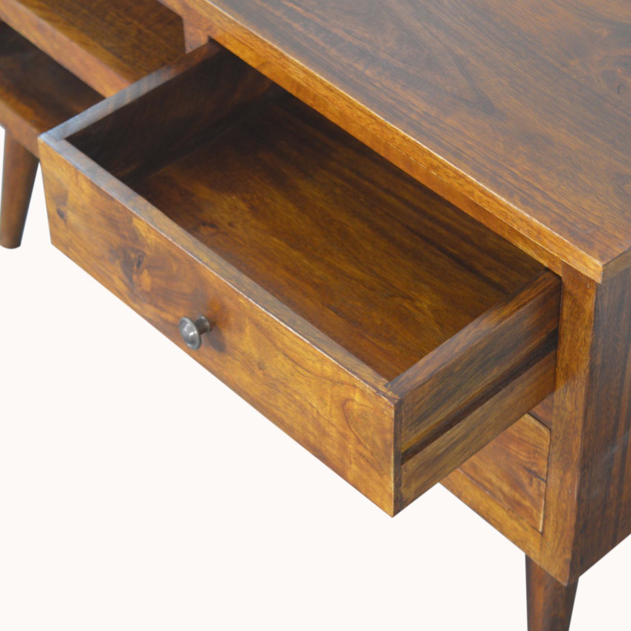 Szafka RTV z litego drewna mango – kasztanowa, 90 cm — model IN1541 - obrazek 6