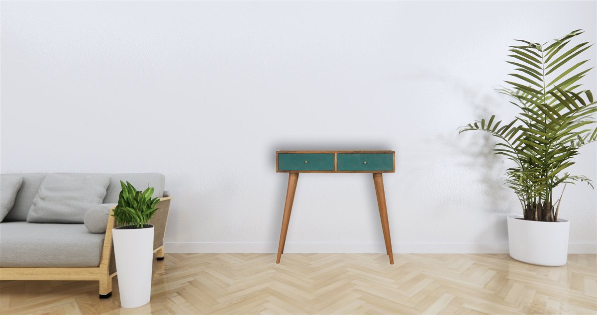 Stół z litego drewna mango – dębowy, 80 cm - obrazek 11