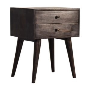 Szafka nocna z litego drewna mango – czarna, 45 cm — model IN1568
