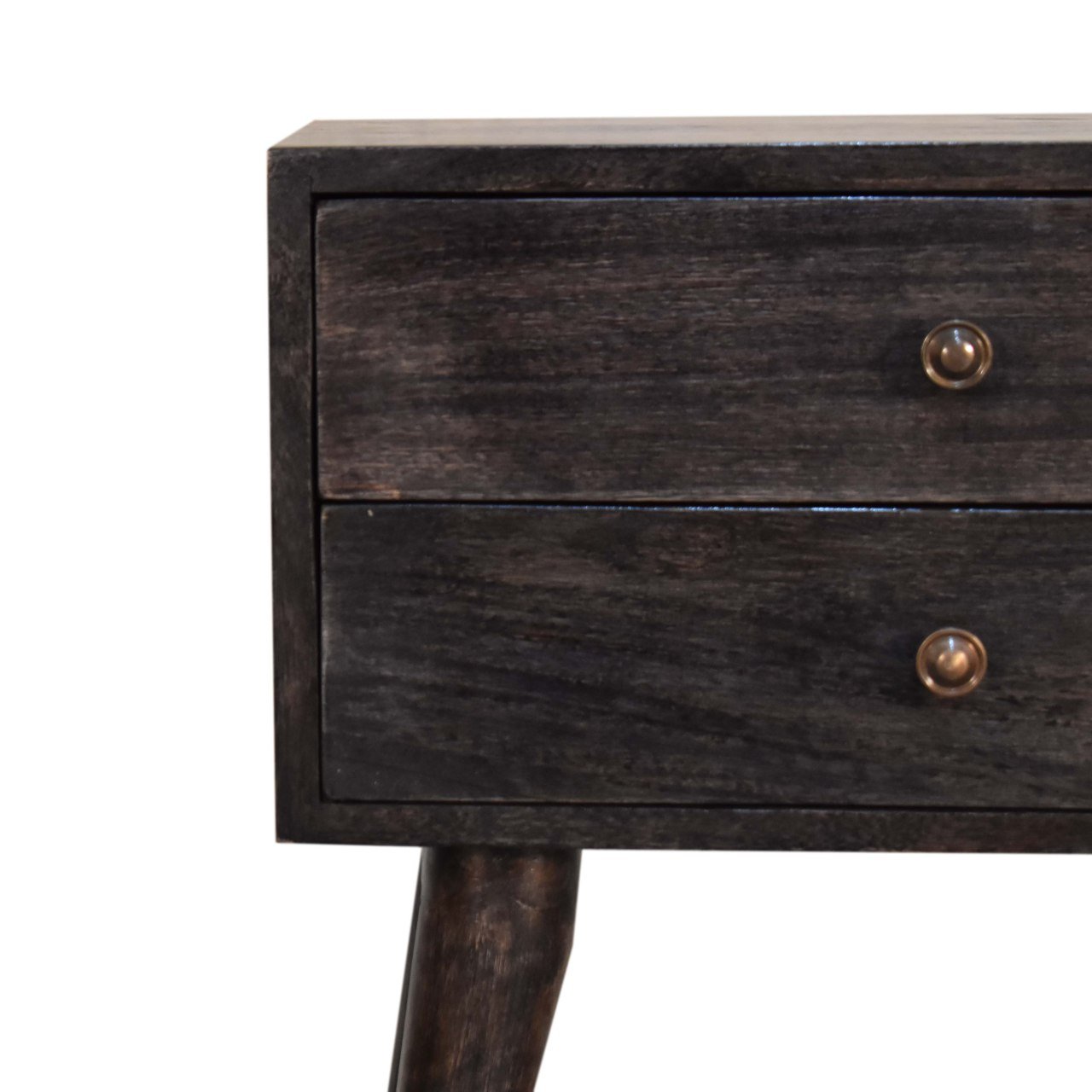 Szafka nocna z litego drewna mango – czarna, 45 cm — model IN1568 - obrazek 3