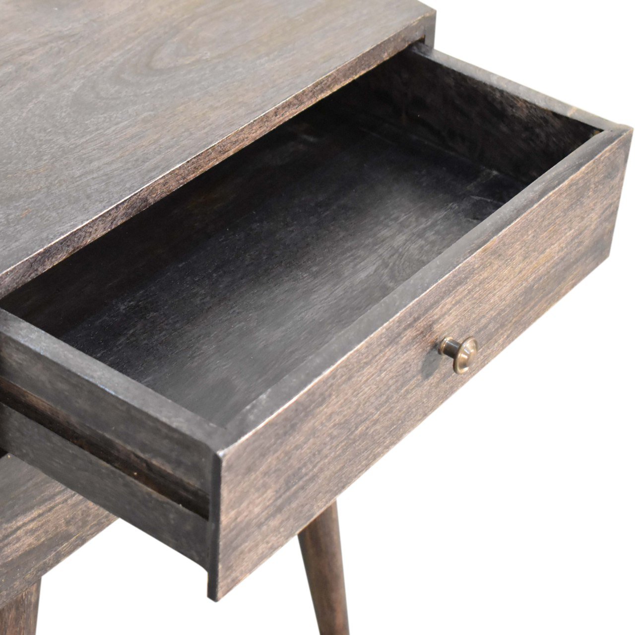 Szafka nocna z litego drewna mango – czarna, 45 cm — model IN1568 - obrazek 5