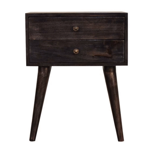Szafka nocna z litego drewna mango – czarna, 45 cm — model IN1568 - obrazek 9