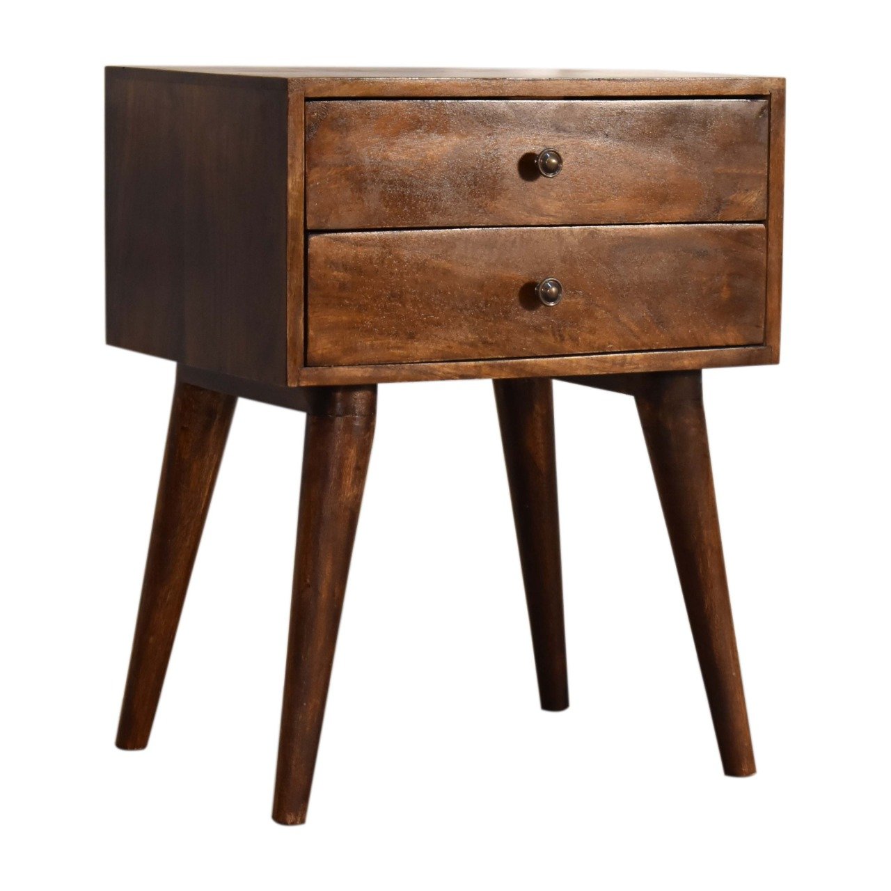 Szafka nocna z litego drewna mango – kasztanowa, 45 cm — model IN1569 - Image 2
