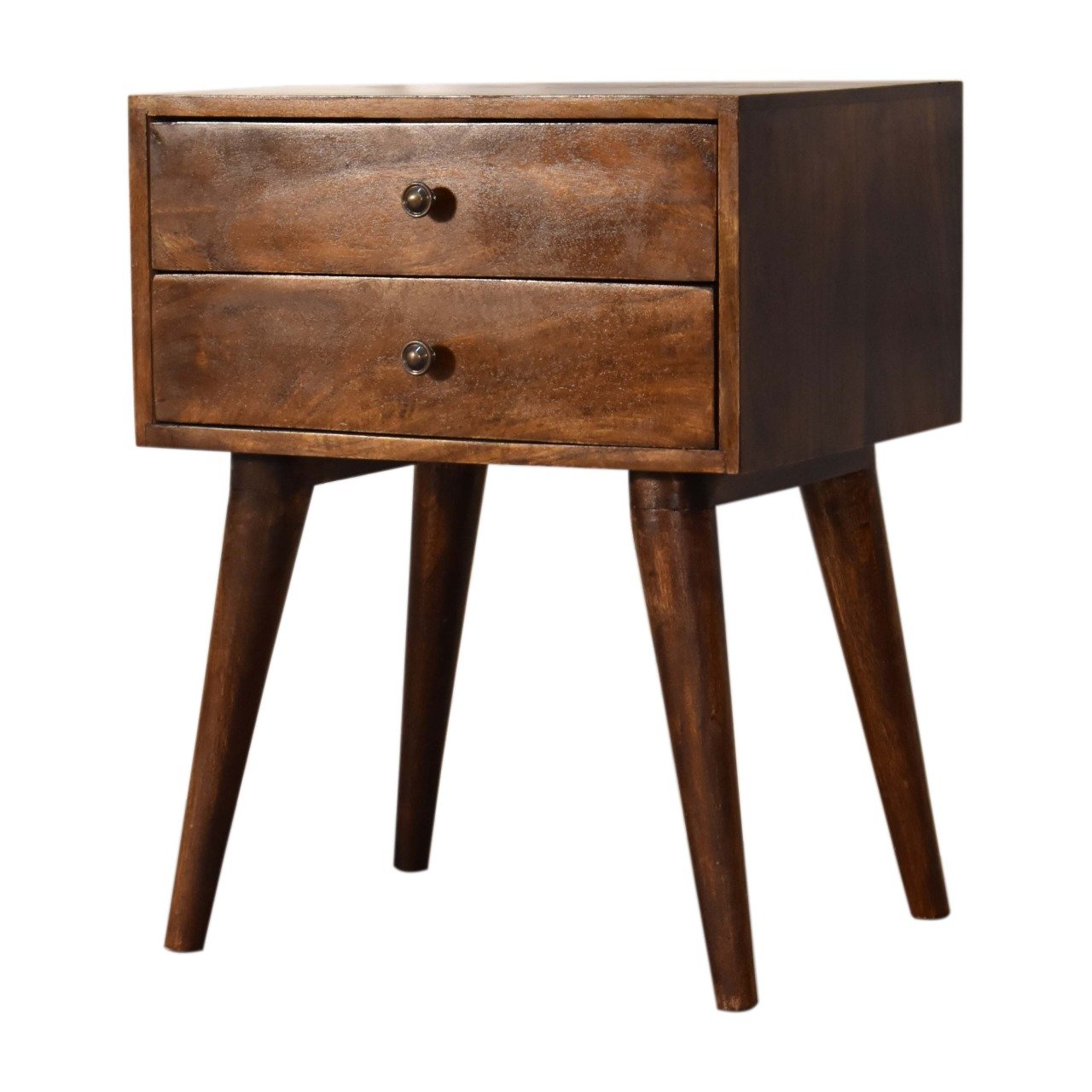 Szafka nocna z litego drewna mango – kasztanowa, 45 cm — model IN1569 - Image 3