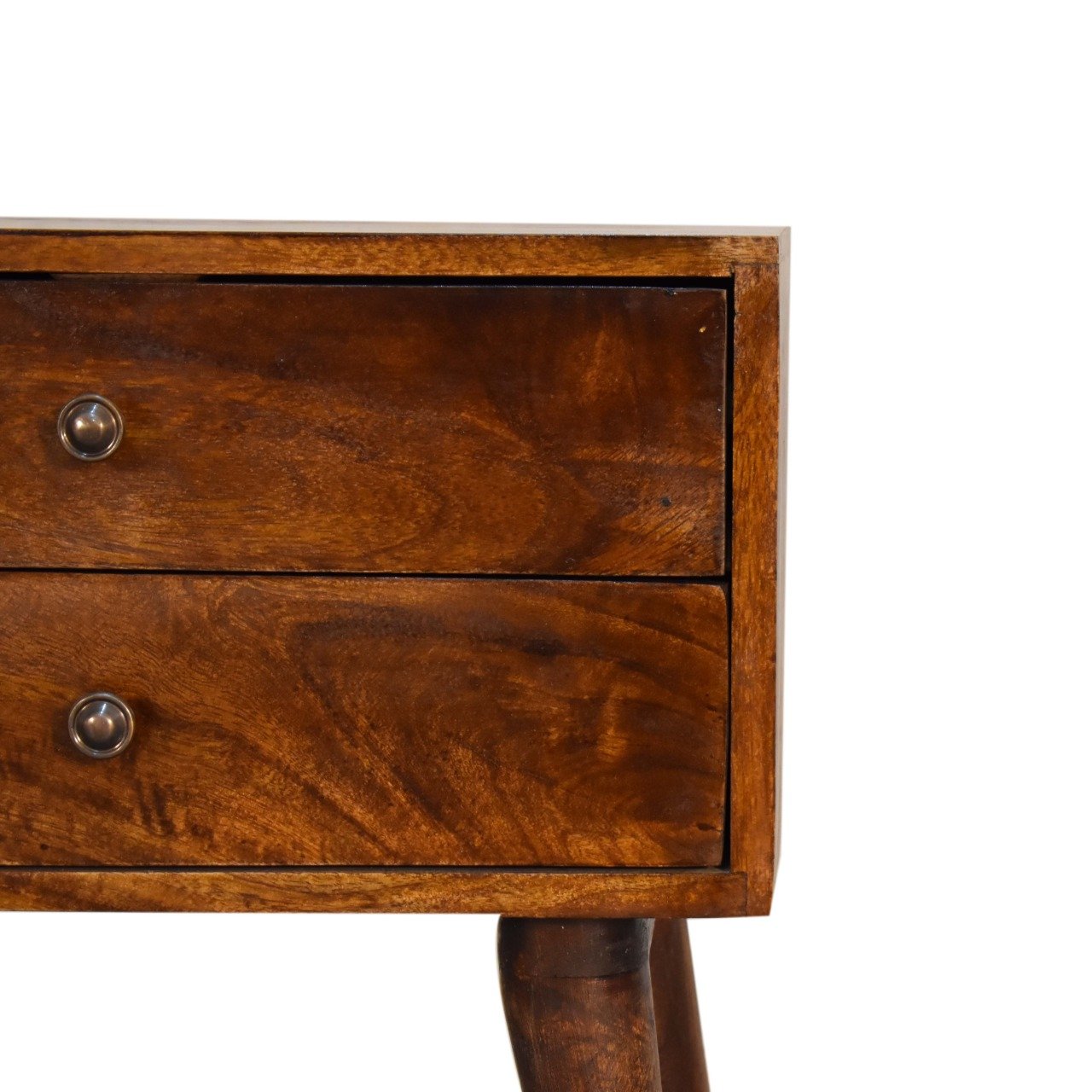 Szafka nocna z litego drewna mango – kasztanowa, 45 cm — model IN1569 - Image 4