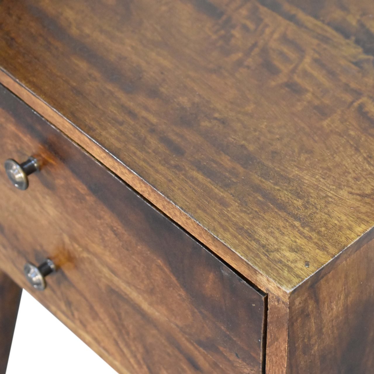 Szafka nocna z litego drewna mango – kasztanowa, 45 cm — model IN1569 - Image 6