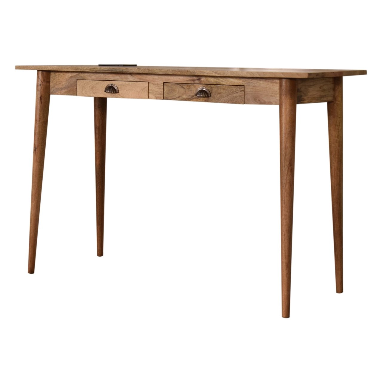 Biurko z litego drewna mango – dębowe, 120 cm — model IN1578 - obrazek 2