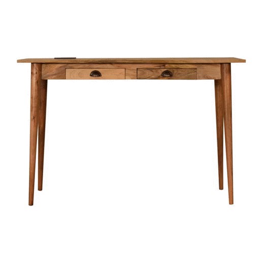 Biurko z litego drewna mango – dębowe, 120 cm — model IN1578 - obrazek 12