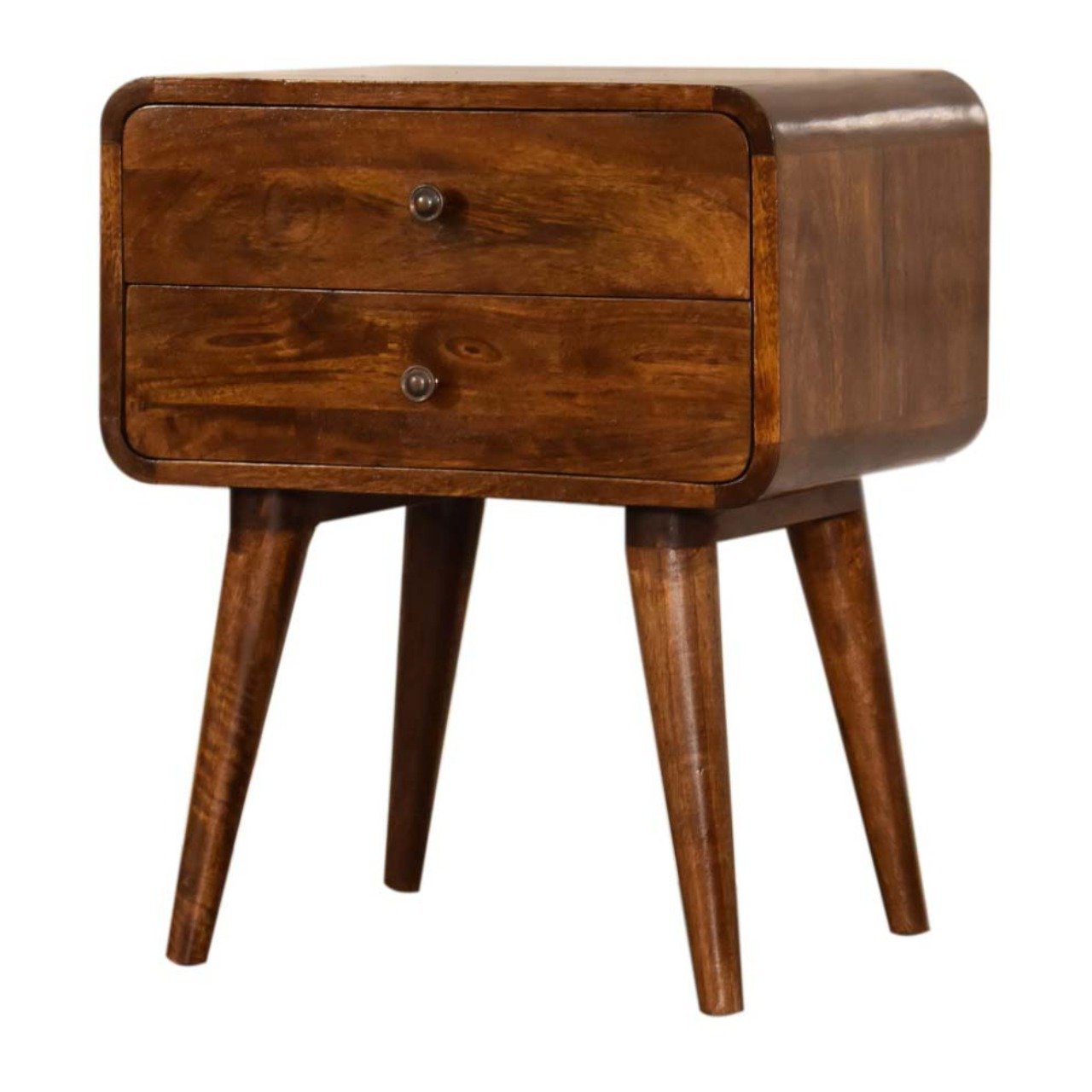 Szafka nocna Curve Chestnut z przepustem kablowym - obrazek 2