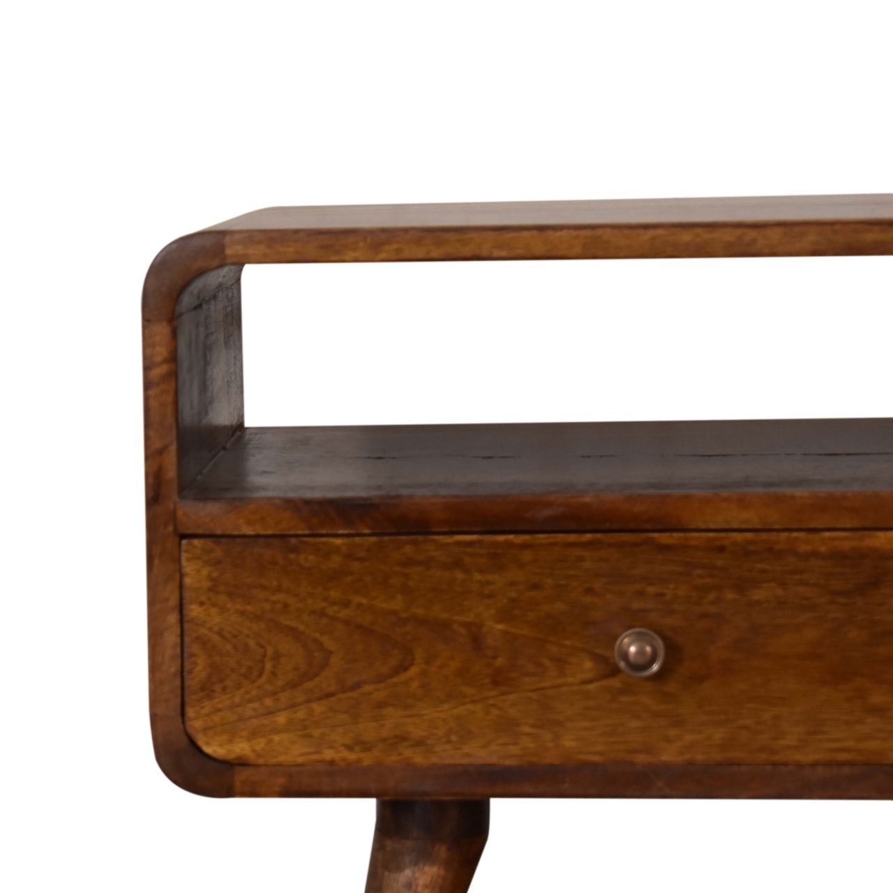 Szafka RTV z litego drewna mango – kasztanowa, 90 cm — model IN1607 - obrazek 3