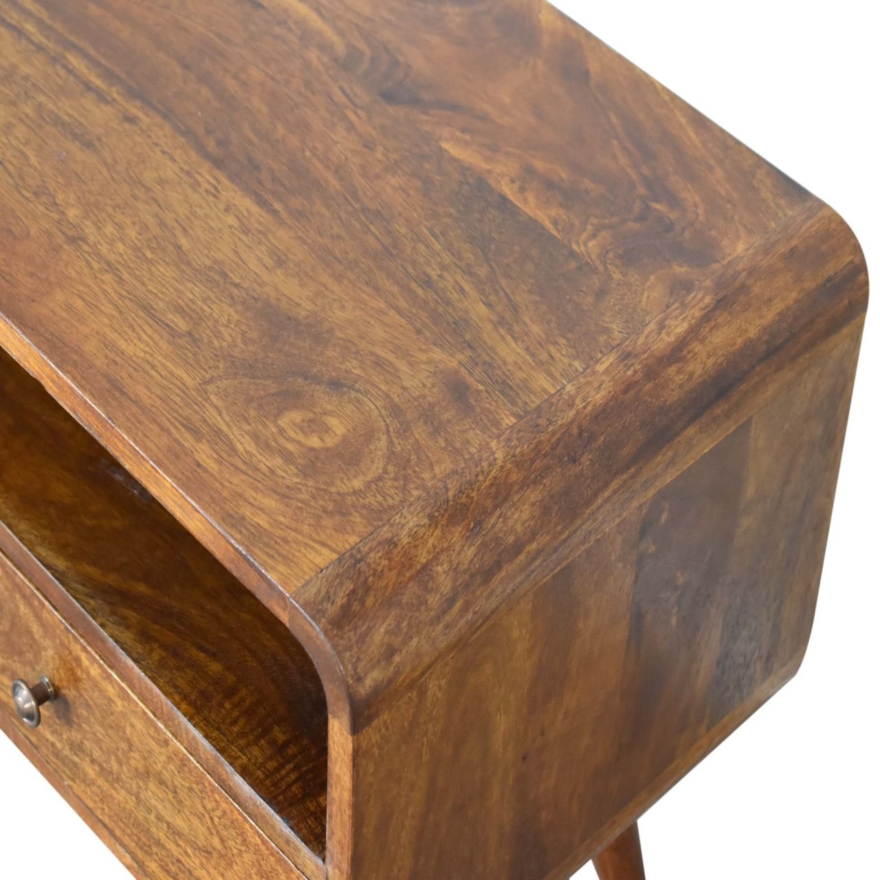 Szafka RTV z litego drewna mango – kasztanowa, 90 cm — model IN1607 - obrazek 4