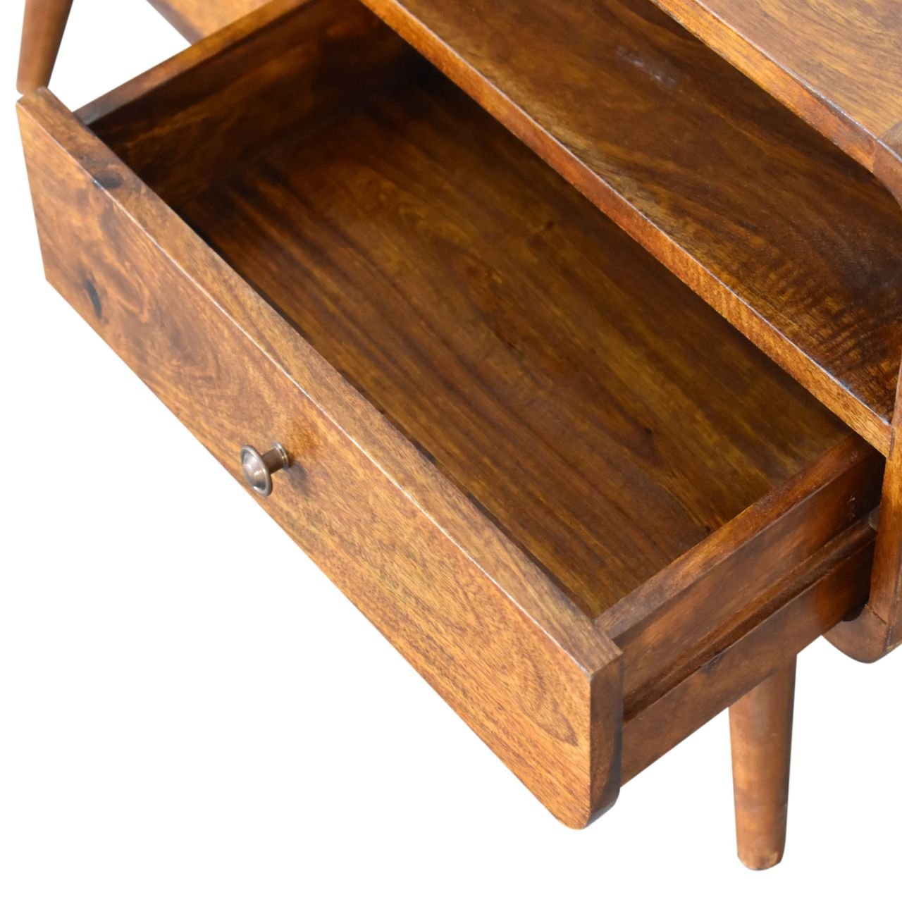 Szafka RTV z litego drewna mango – kasztanowa, 90 cm — model IN1607 - obrazek 5