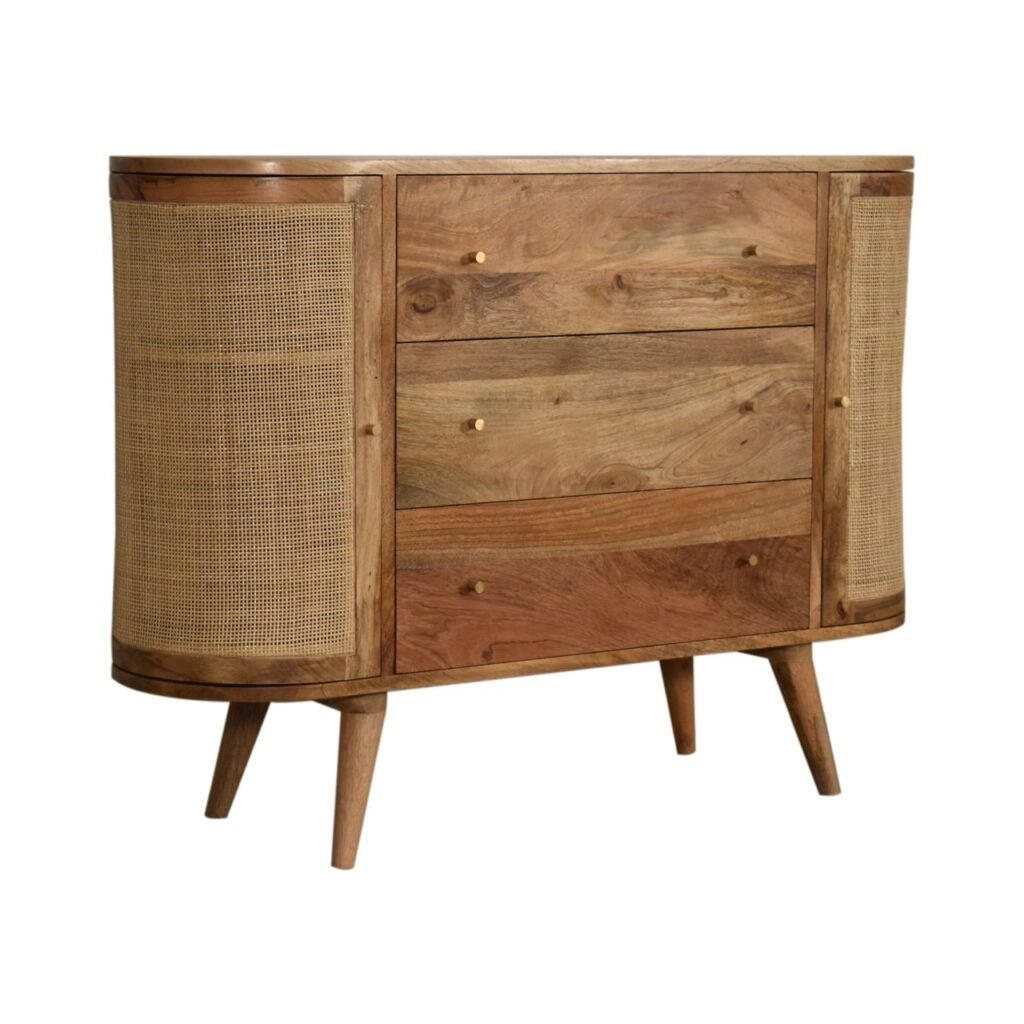 Szafka z litego drewna mango – dębowa, 110 cm