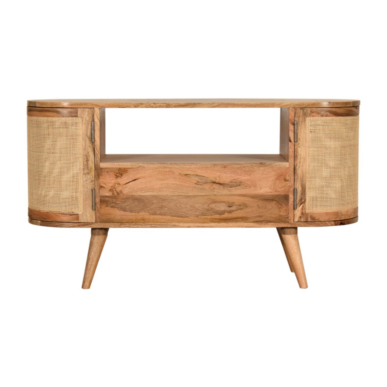 Szafka RTV z litego drewna mango – dębowa, 110 cm — model IN1616 - obrazek 9