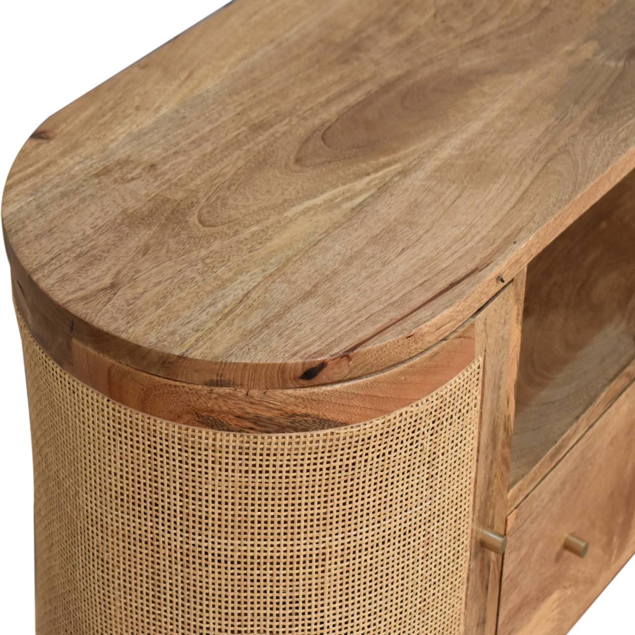 Szafka RTV z litego drewna mango – dębowa, 110 cm — model IN1616 - obrazek 4