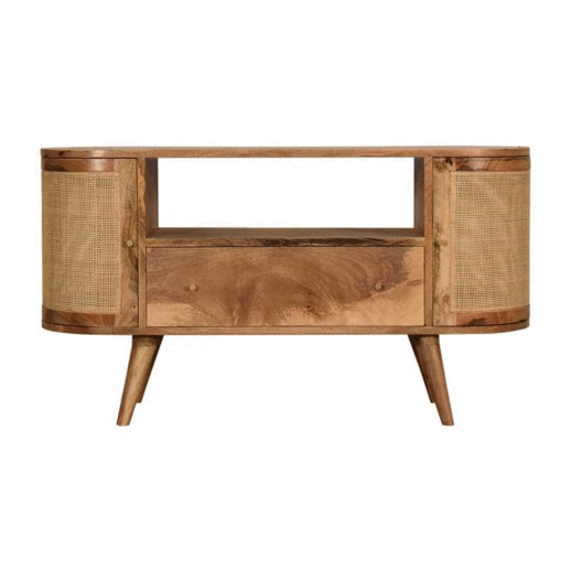Szafka RTV z litego drewna mango – dębowa, 110 cm — model IN1616 - obrazek 10