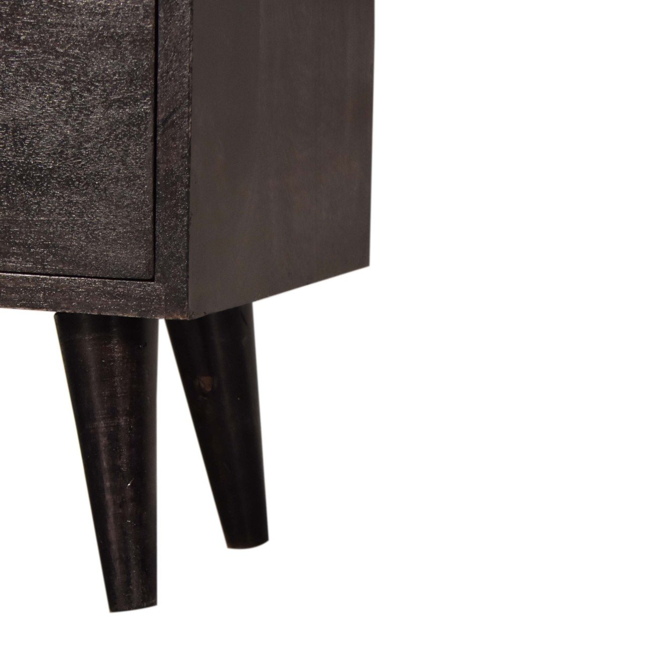 Szafka nocna z litego drewna mango – czarna, 35 cm — model IN1636 - obrazek 6