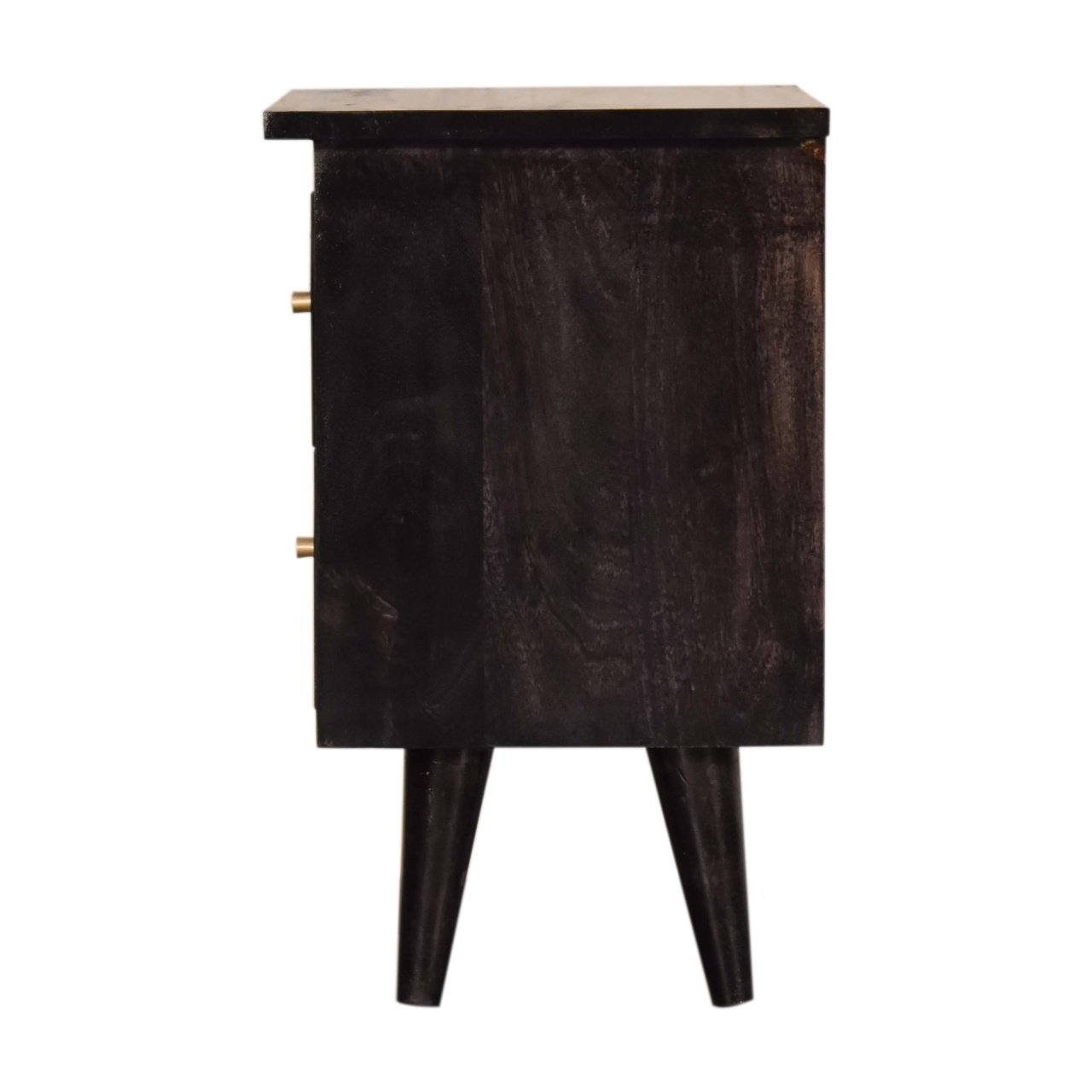 Szafka nocna z litego drewna mango – czarna, 35 cm — model IN1636 - obrazek 7