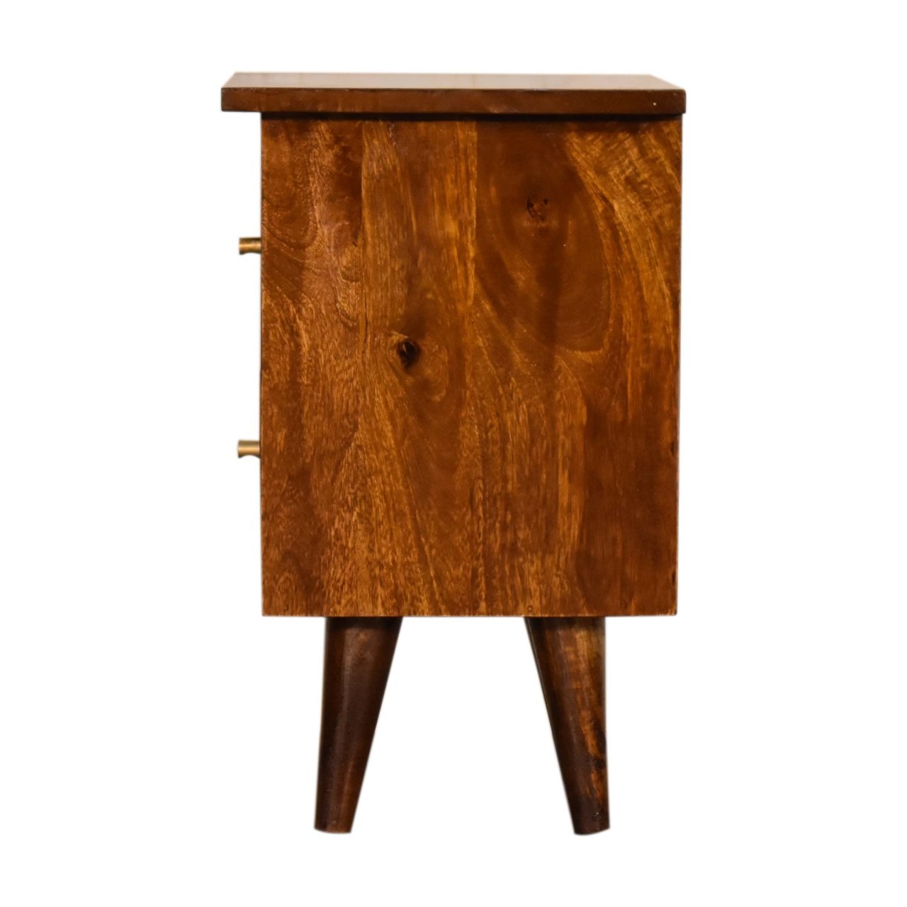 Szafka nocna z litego drewna mango – kasztanowa, 35 cm — model IN1639 - Image 7