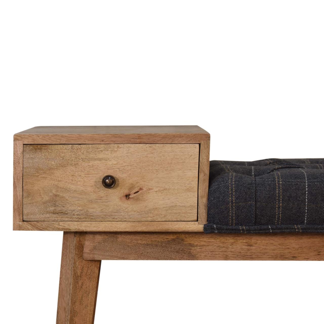 Stolik kawowy Artisan IN1648 – lite drewno mango, wykończenie dębowe - obrazek 4