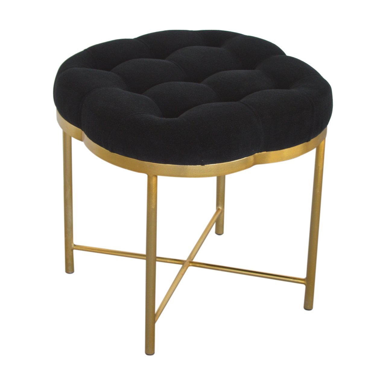 Pufa z naturalnych materiałów – czarna, 52 cm - obrazek 4