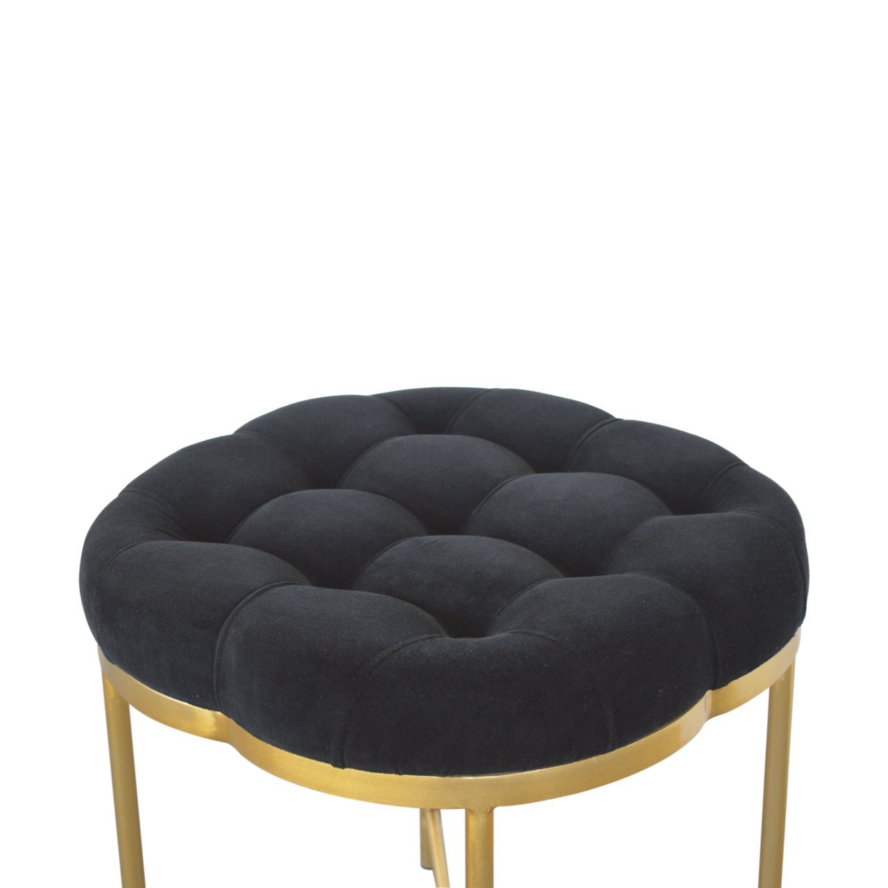 Pufa z naturalnych materiałów – czarna, 52 cm - obrazek 6