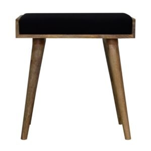 Pufa z drewna o dębowym charakterze – czarna, 50 cm
