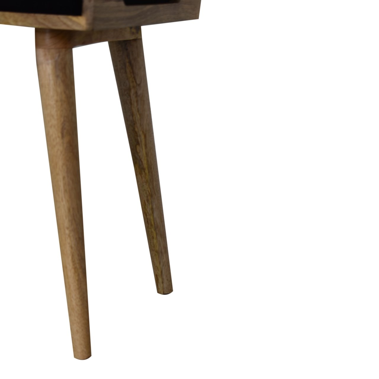 Pufa z drewna o dębowym charakterze – czarna, 50 cm - Image 7