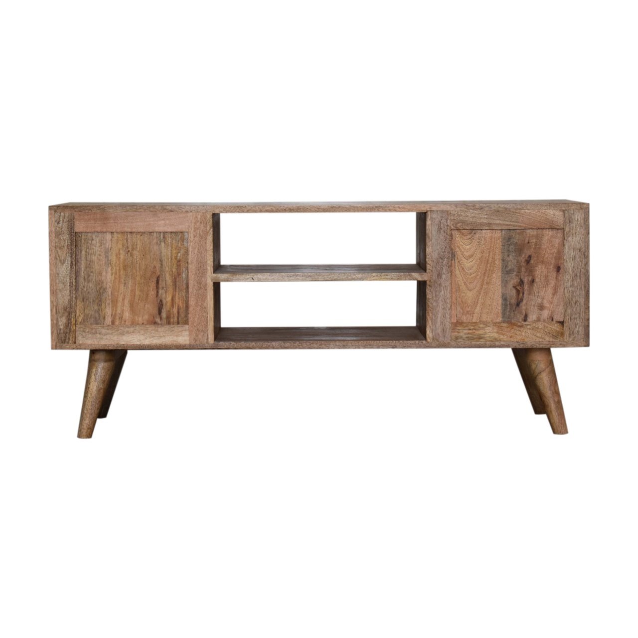 Szafka RTV z litego drewna mango – jasna, 110 cm — model IN1704 - obrazek 8