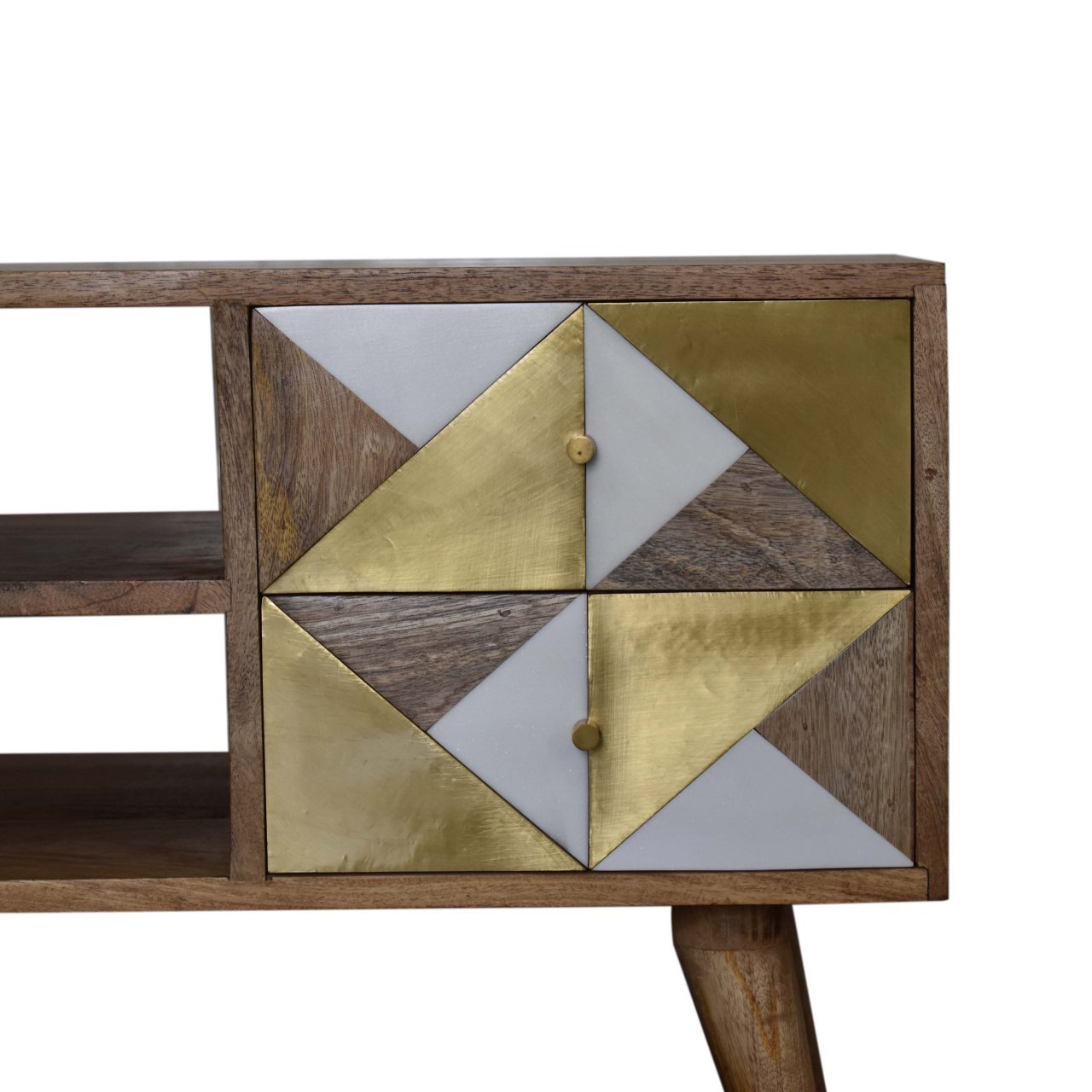 Szafka RTV Artisan IN1705 – lite drewno mango, wykończenie dębowe - Image 3