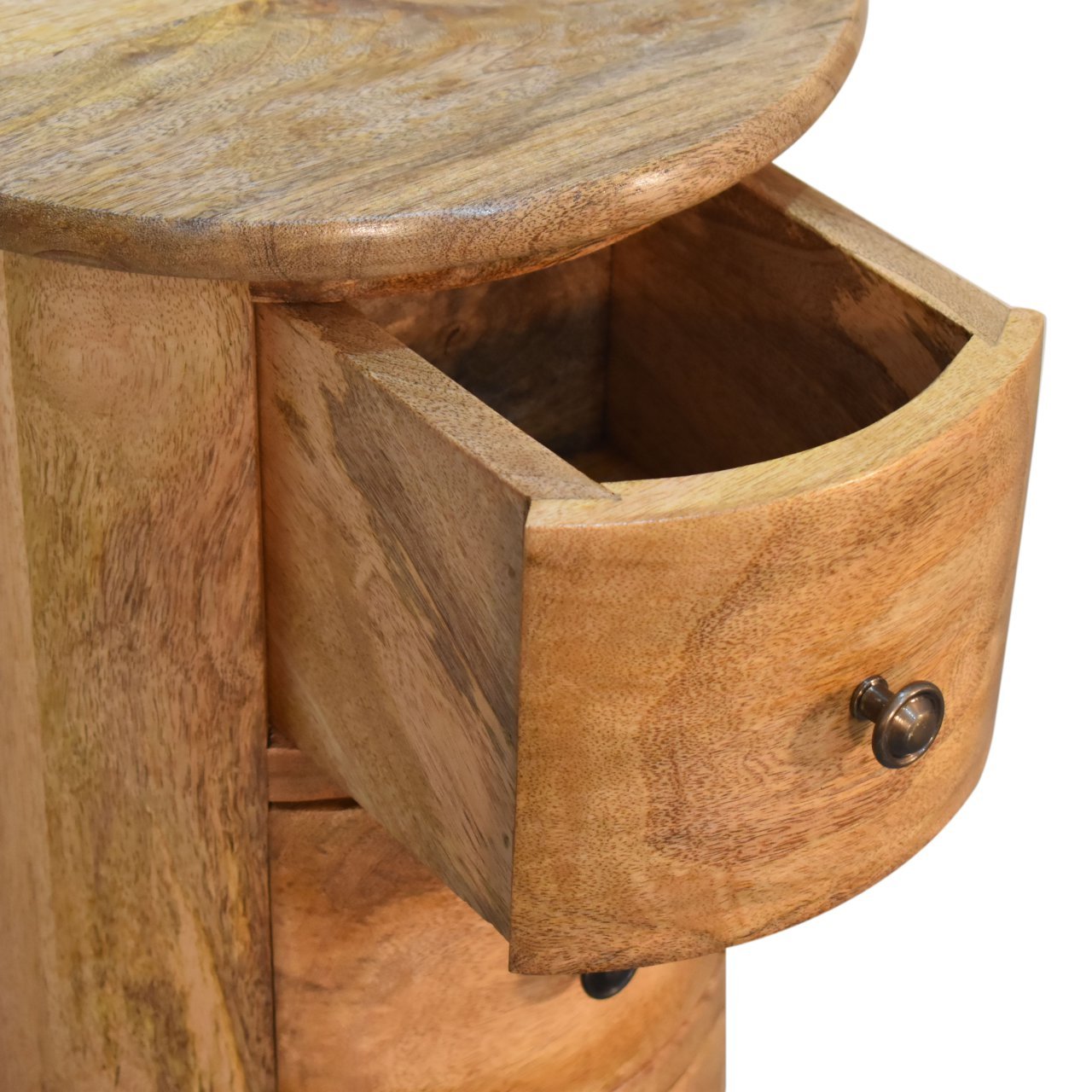 Szafka nocna Artisan IN1726 – lite drewno mango, wykończenie dębowe - obrazek 4