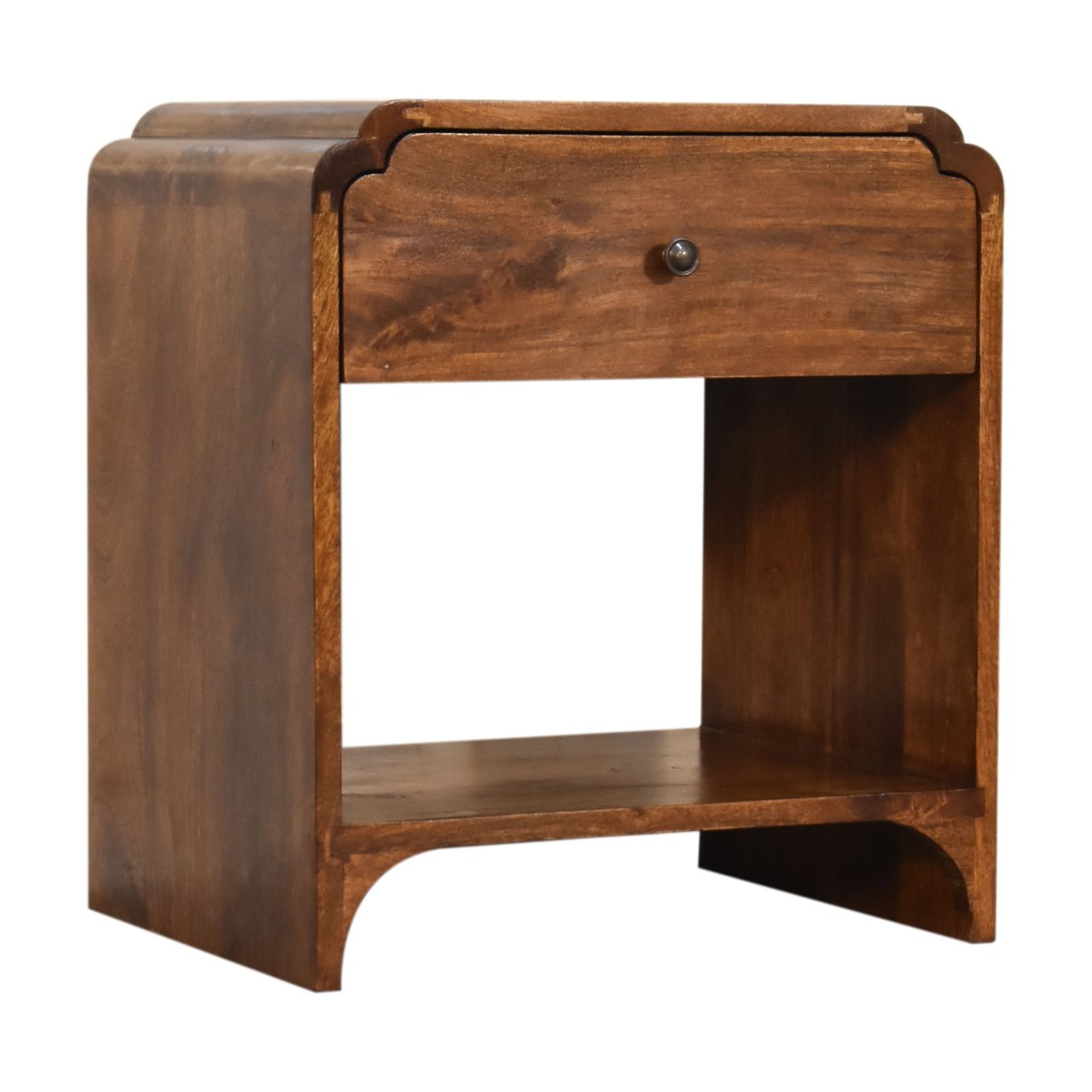 Szafka nocna z litego drewna mango – kasztanowa, 45 cm — model IN1731 - Image 2