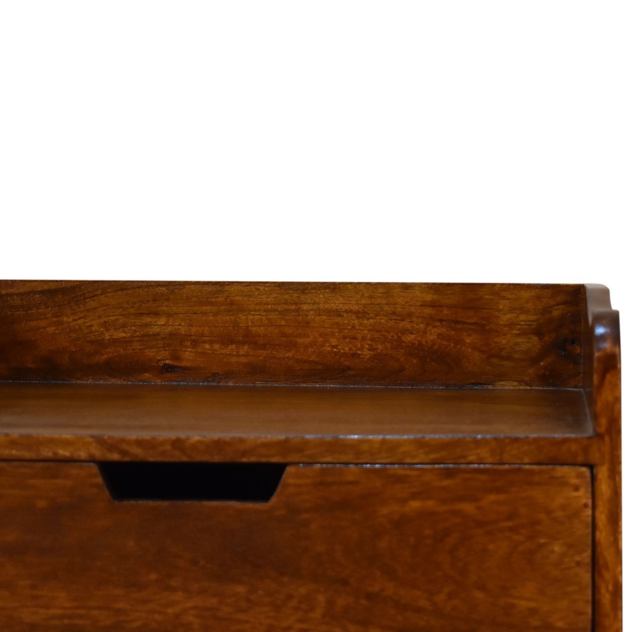 Szafka nocna z litego drewna mango – kasztanowa, 45 cm — model IN1734 - obrazek 4