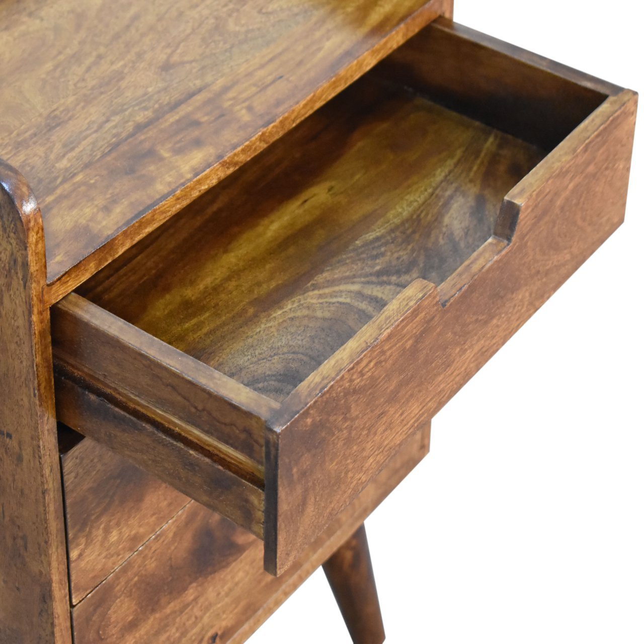 Szafka nocna z litego drewna mango – kasztanowa, 45 cm — model IN1734 - obrazek 6