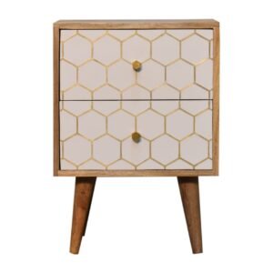 Szafka nocna z litego drewna mango – jasna, 40 cm — model IN1740