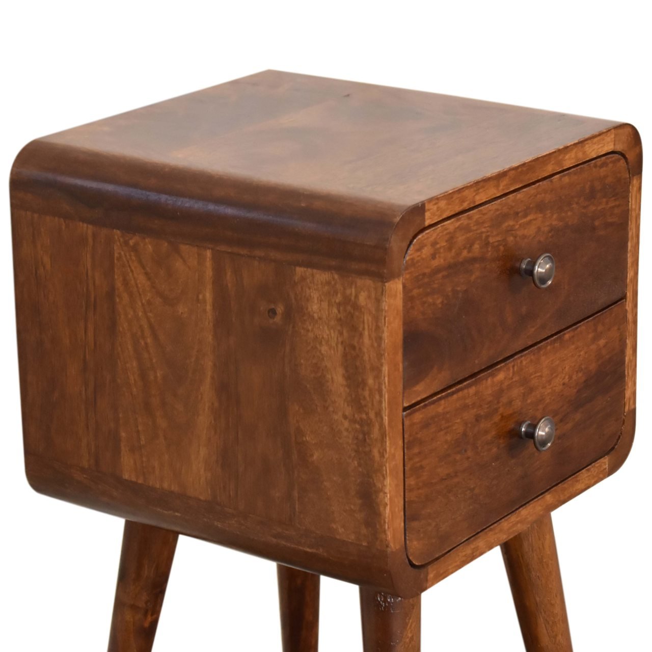 Mini szafka nocna z litego drewna mango – kasztanowa, 55 cm - obrazek 6