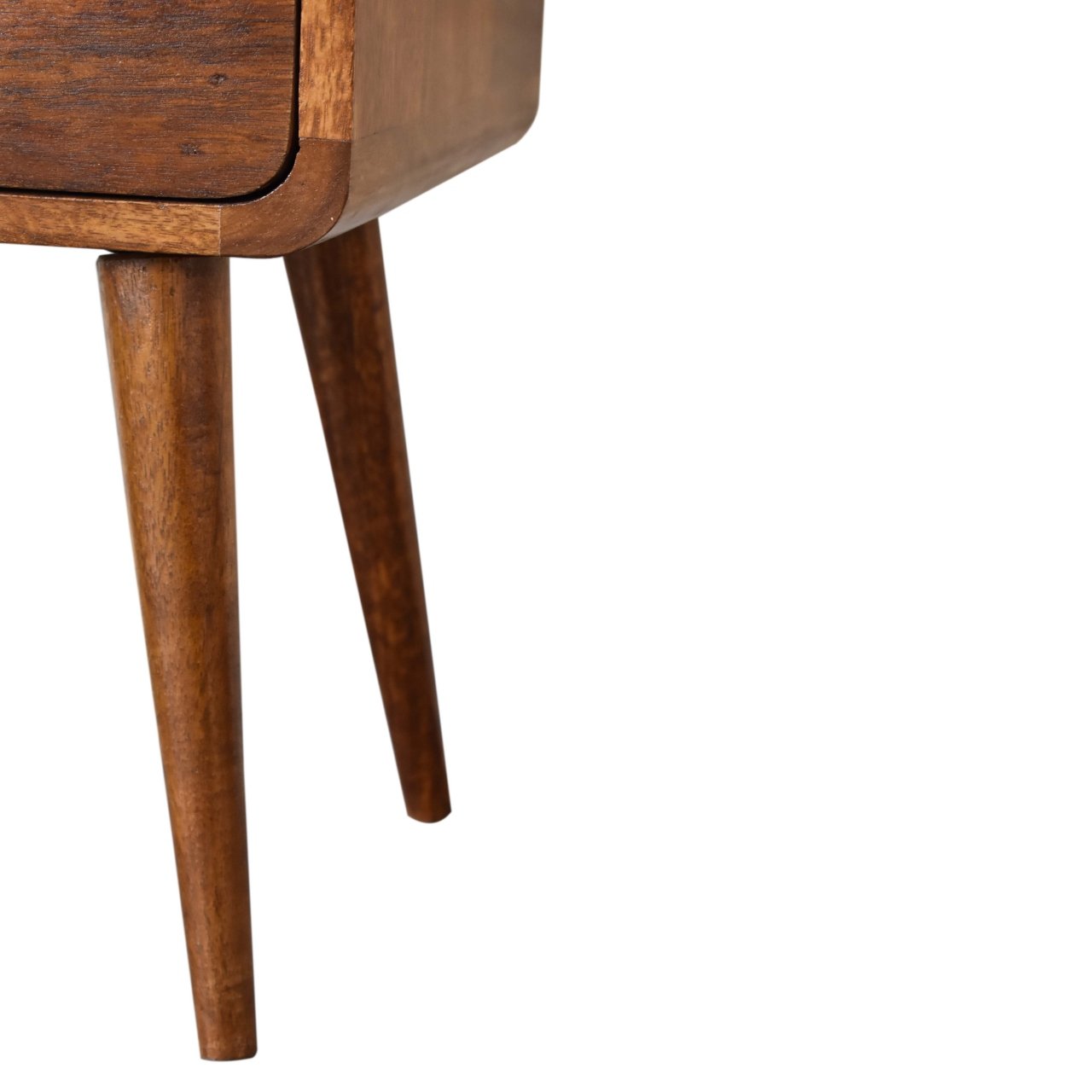 Mini szafka nocna z litego drewna mango – kasztanowa, 55 cm - obrazek 8