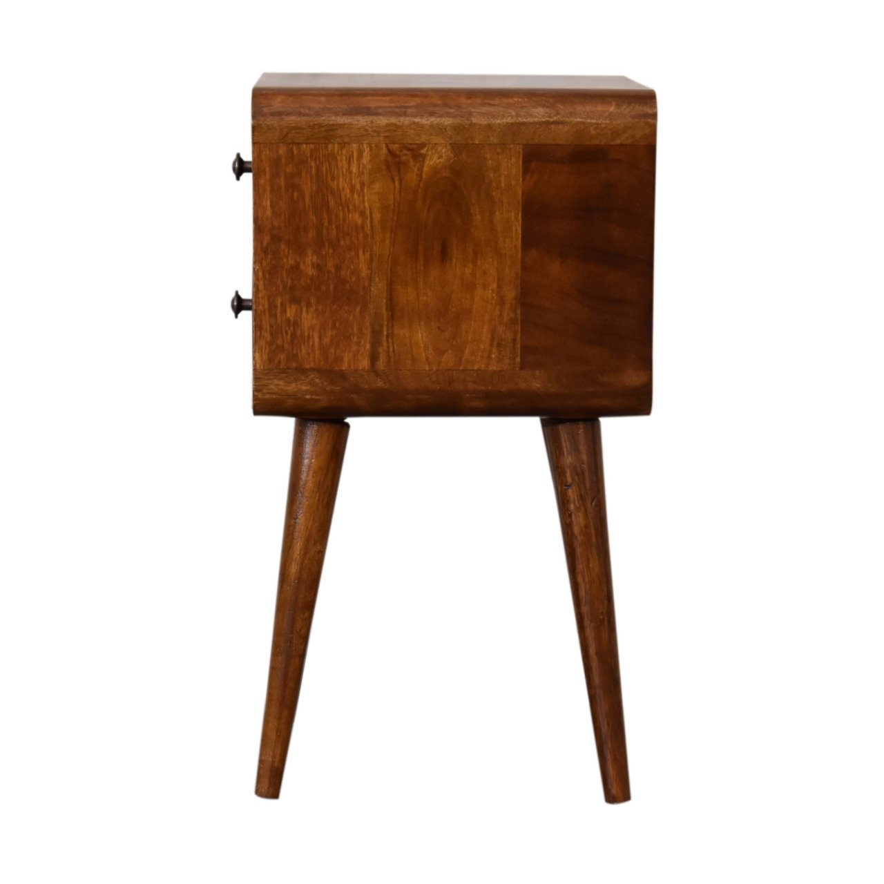 Mini szafka nocna z litego drewna mango – kasztanowa, 55 cm - obrazek 9