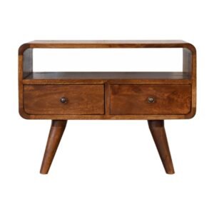 Szafka RTV z litego drewna mango – kasztanowa, 60 cm — model IN1748