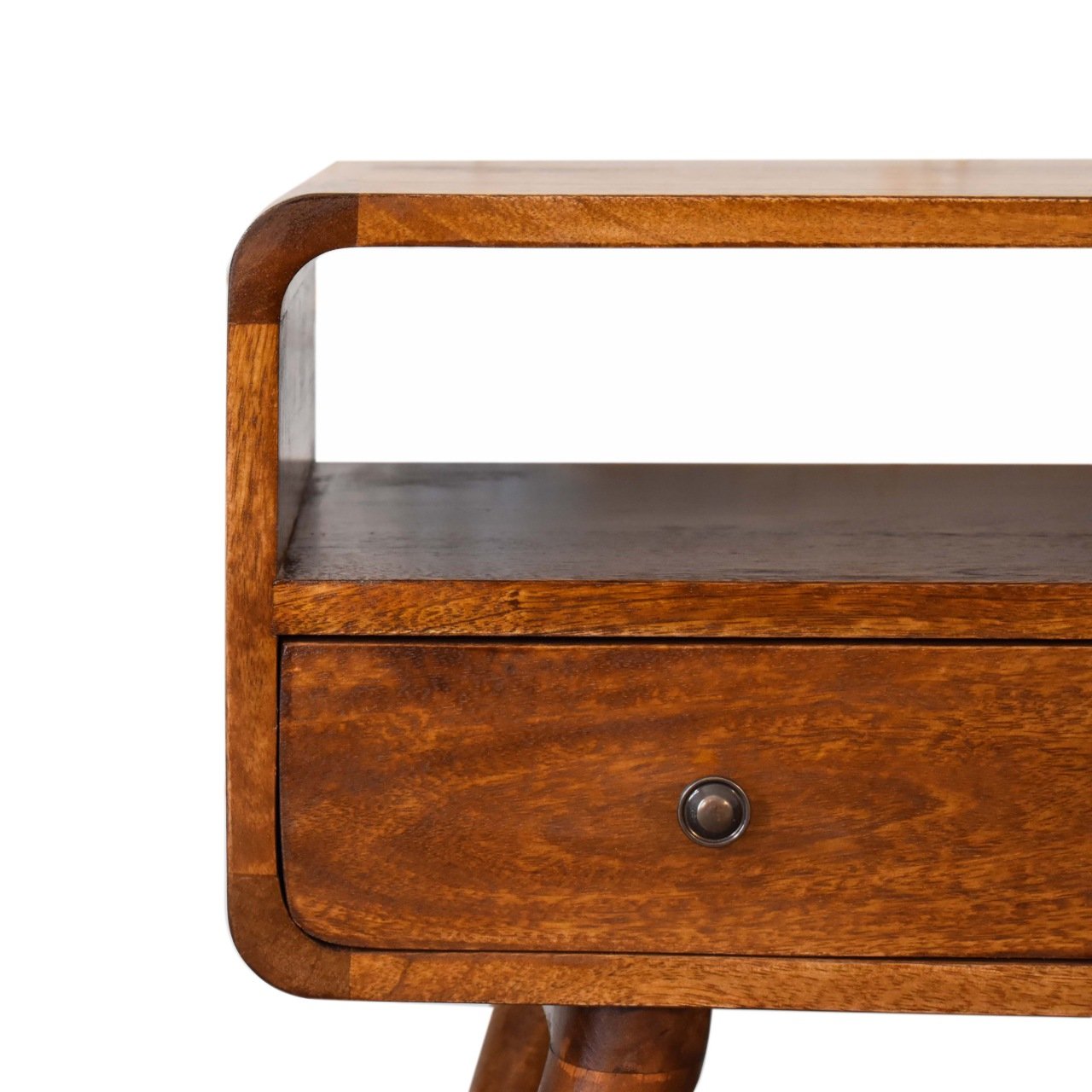 Szafka RTV z litego drewna mango – kasztanowa, 60 cm — model IN1748 - obrazek 4