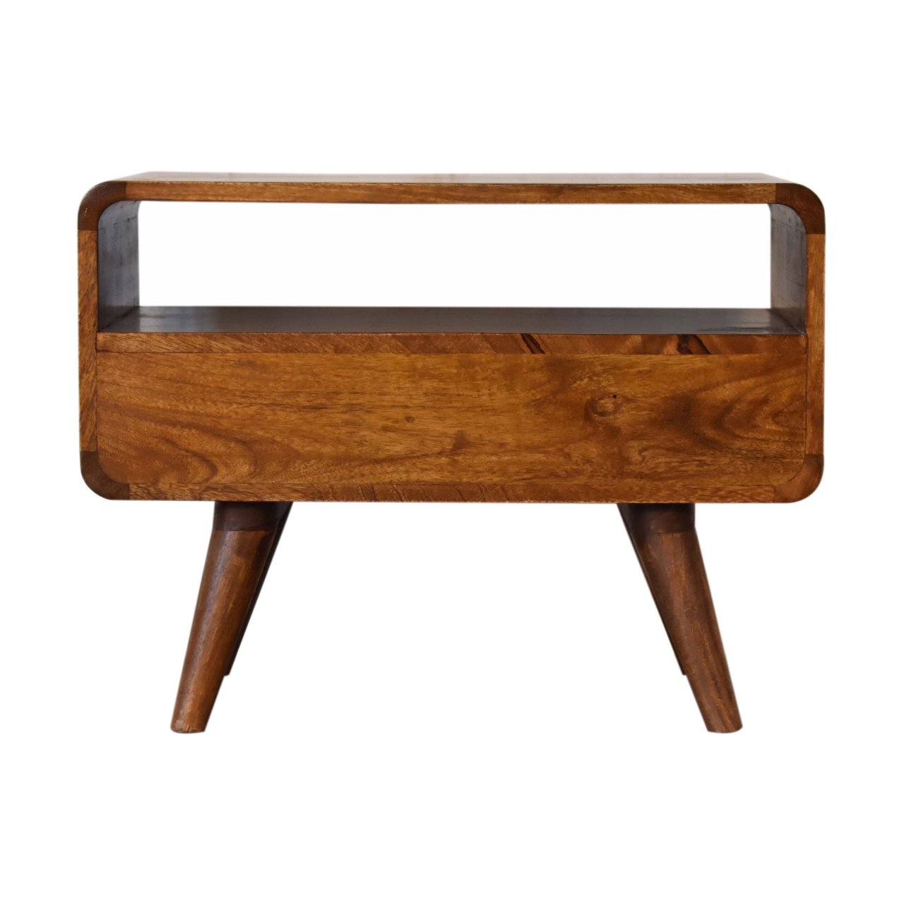Szafka RTV z litego drewna mango – kasztanowa, 60 cm — model IN1748 - obrazek 9
