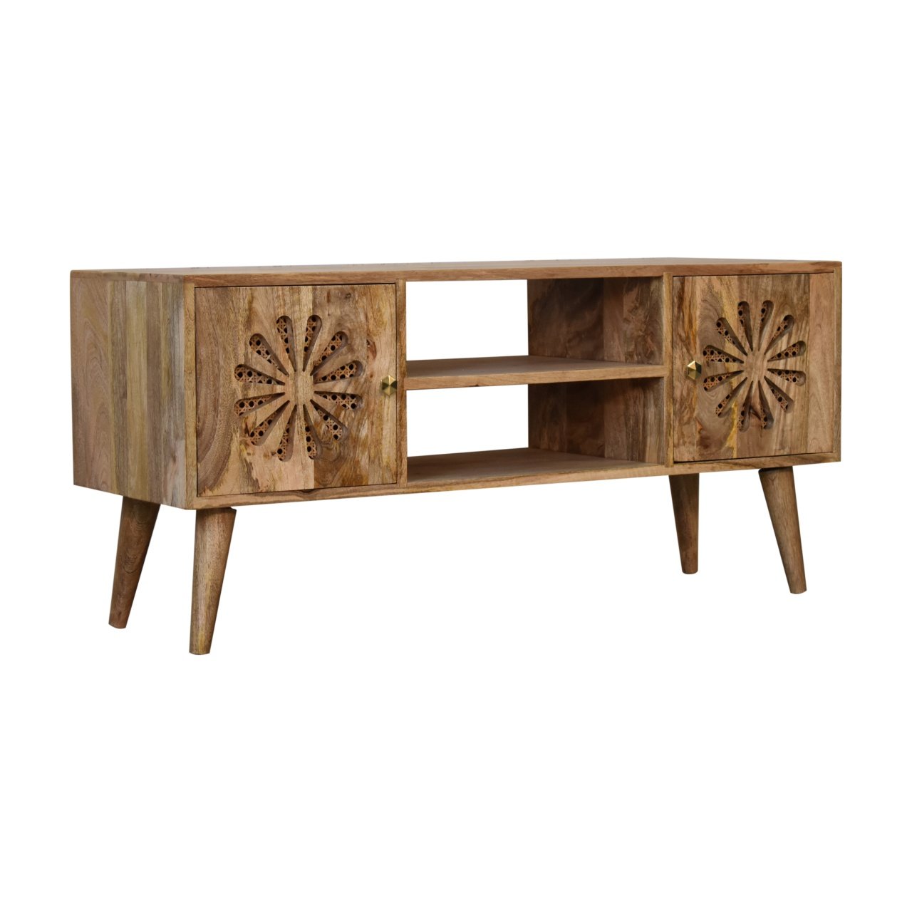 Szafka RTV Artisan IN1783 – lite drewno mango, wykończenie dębowe - Image 3
