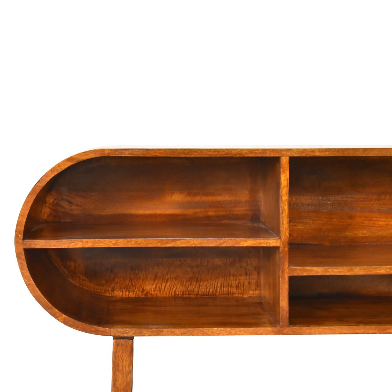 Szafka RTV z litego drewna mango – kasztanowa, 100 cm — model IN1784 - obrazek 4