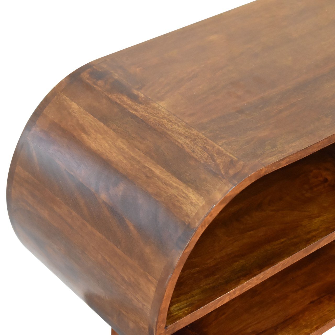 Szafka RTV z litego drewna mango – kasztanowa, 100 cm — model IN1784 - obrazek 5