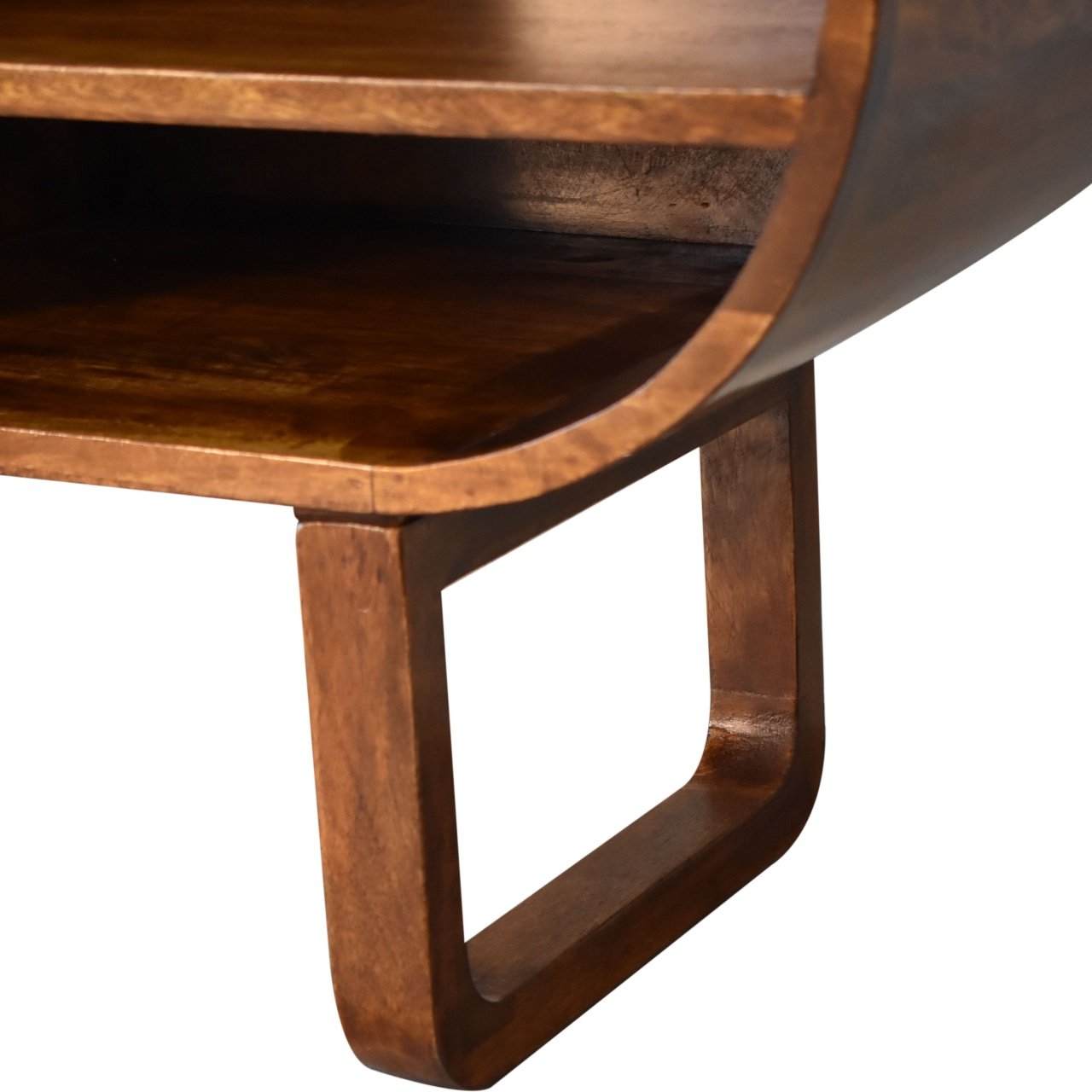 Szafka RTV z litego drewna mango – kasztanowa, 100 cm — model IN1784 - obrazek 7