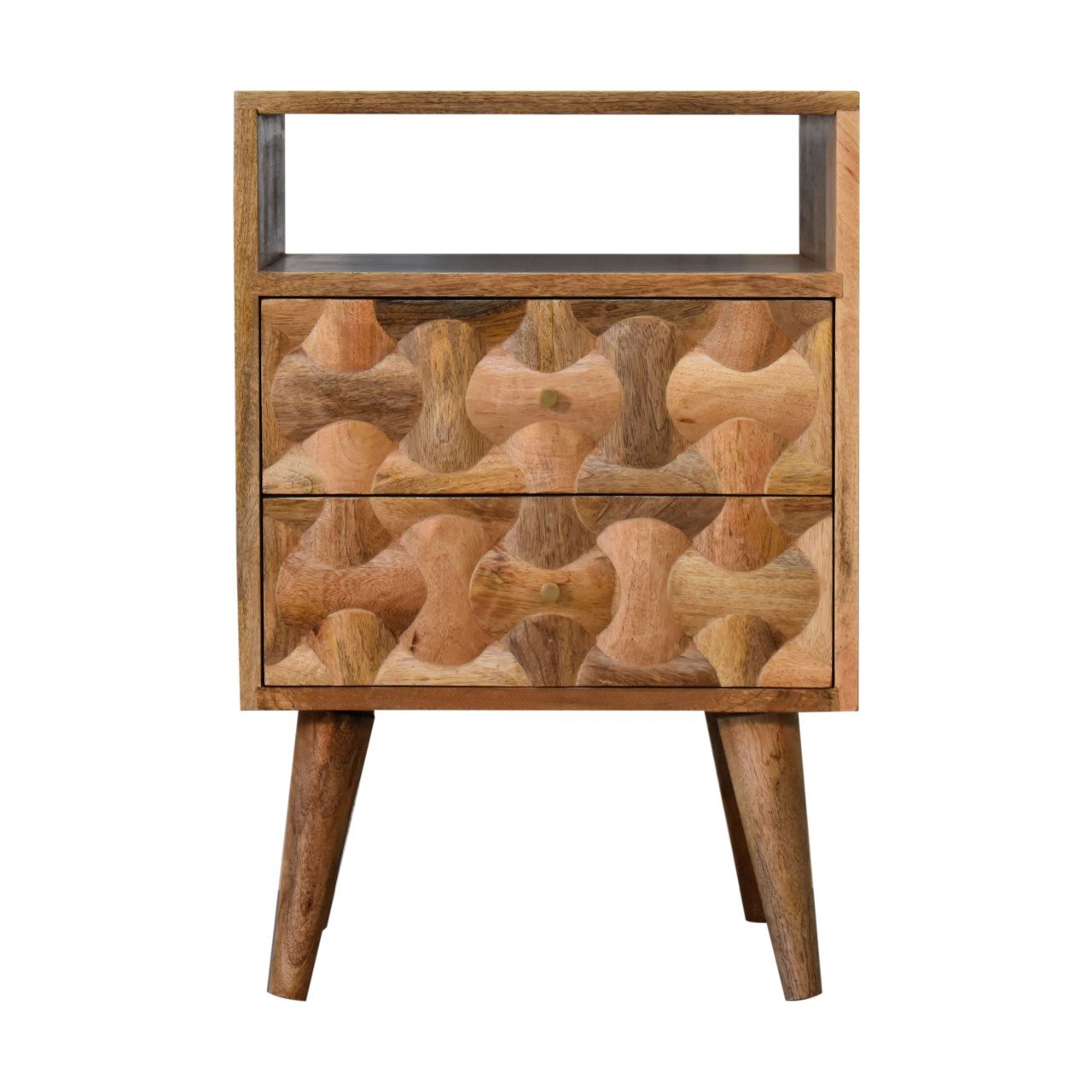 Szafka nocna Artisan IN1785 – lite drewno mango, wykończenie dębowe
