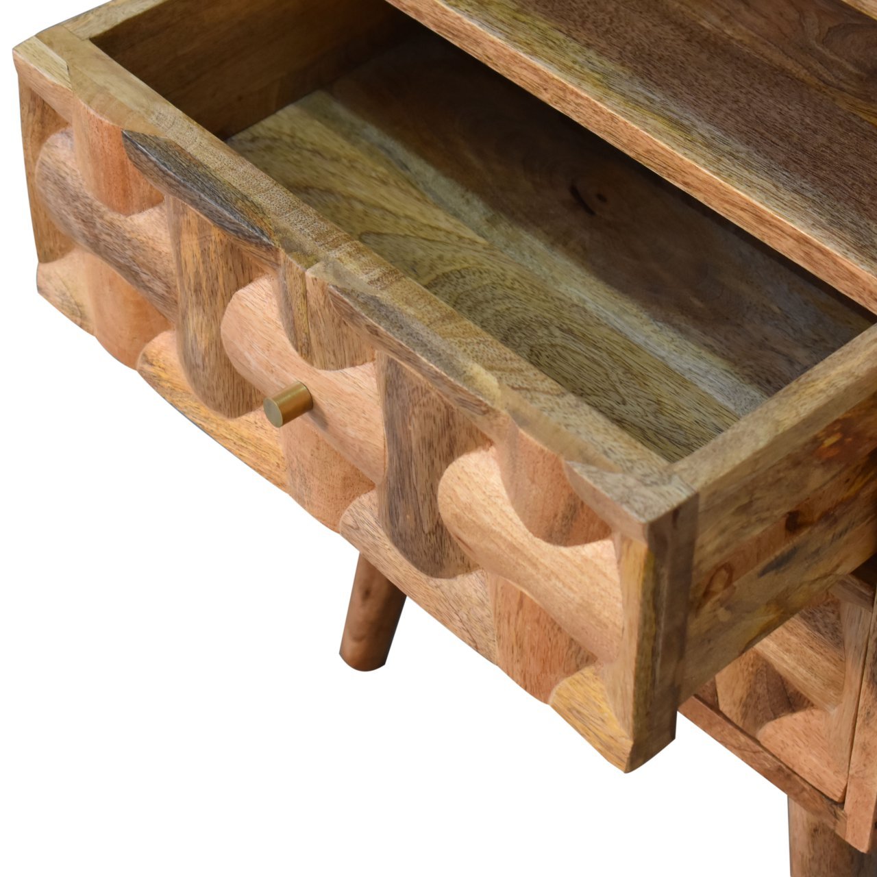 Szafka nocna Artisan IN1785 – lite drewno mango, wykończenie dębowe - obrazek 5