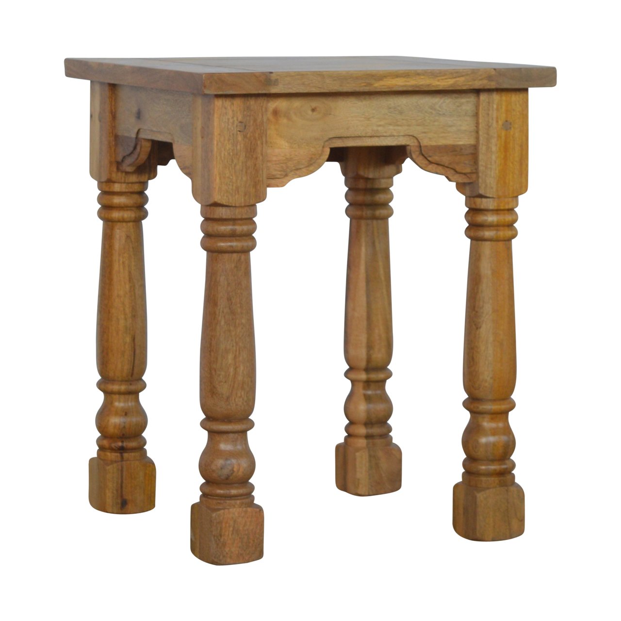 Stolik kawowy Artisan IN179 – lite drewno mango, wykończenie dębowe